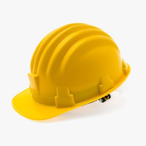 yellow plastic construction helmet